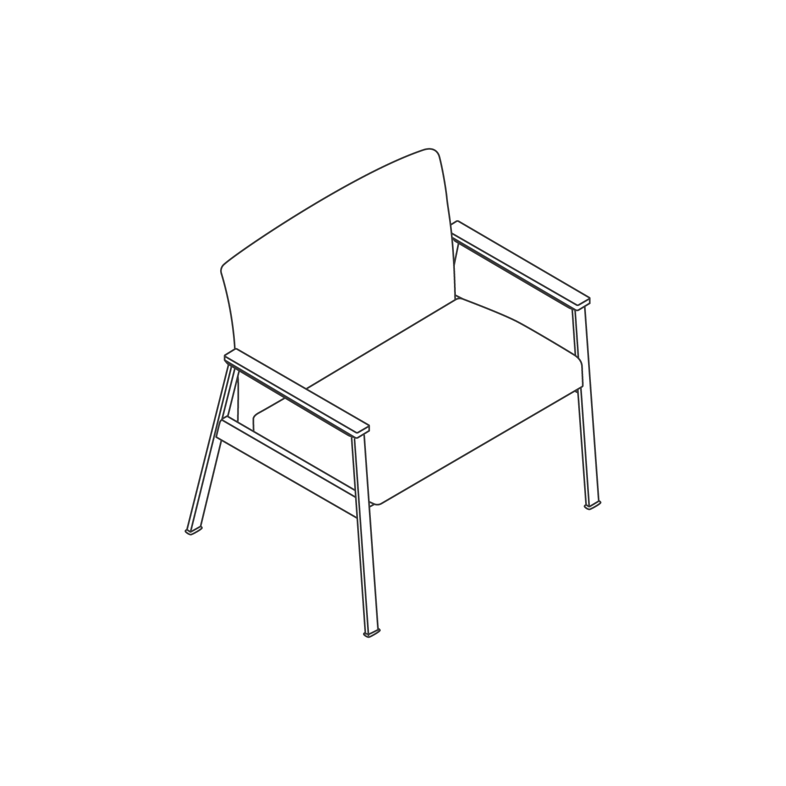 A line drawing - Nemschoff Easton Plus Chair–Open Arm