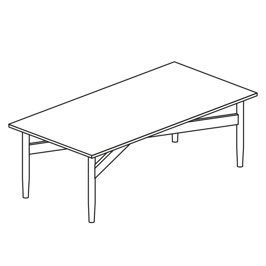 A line drawing - Nemschoff Hemlock Coffee Table