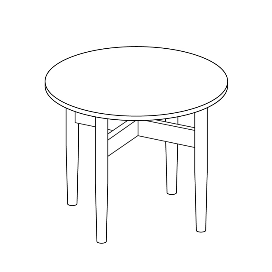 A line drawing - Nemschoff Hemlock Side Table–Round