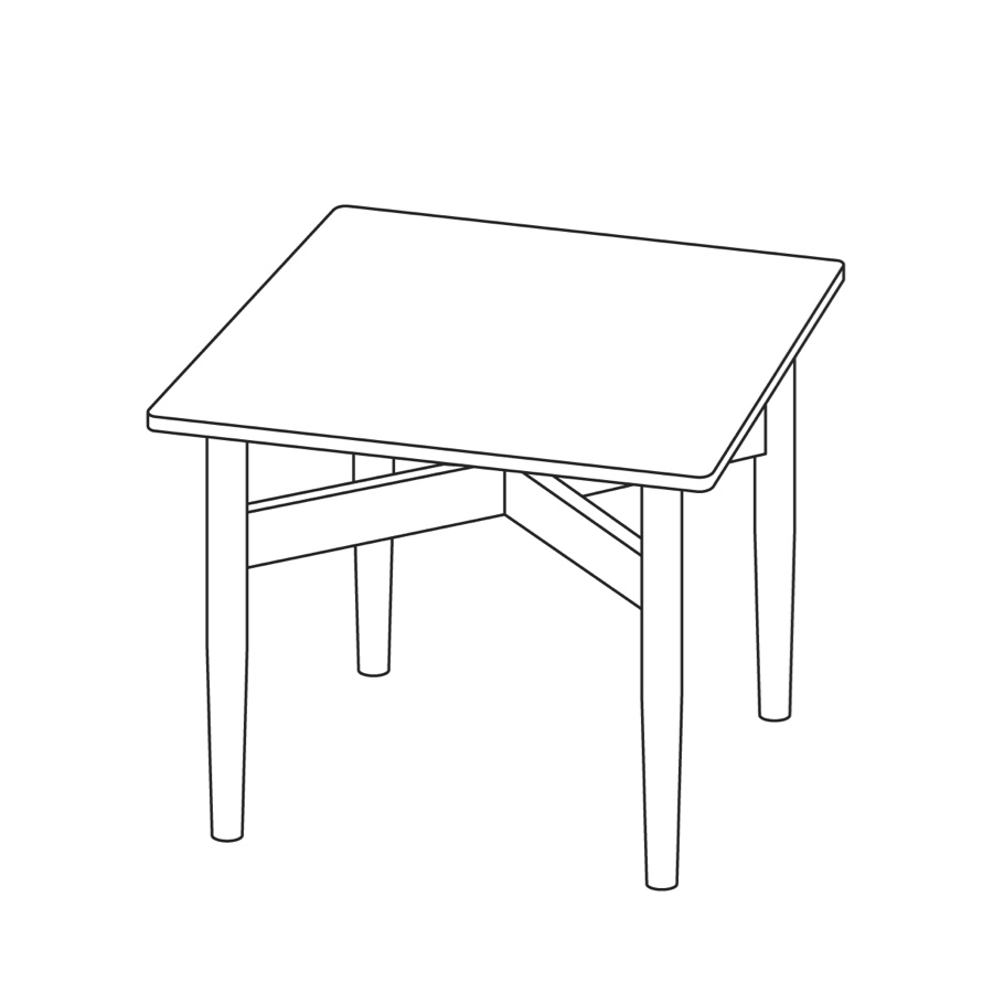 A line drawing - Nemschoff Hemlock Side Table–Square