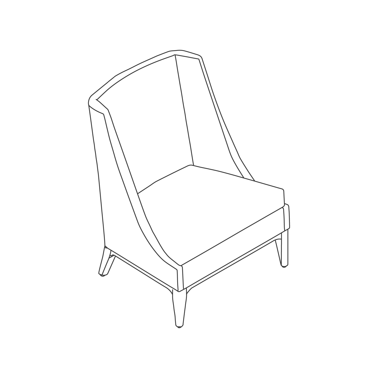 A line drawing - Nemschoff Iris Lounge Chair–Armless