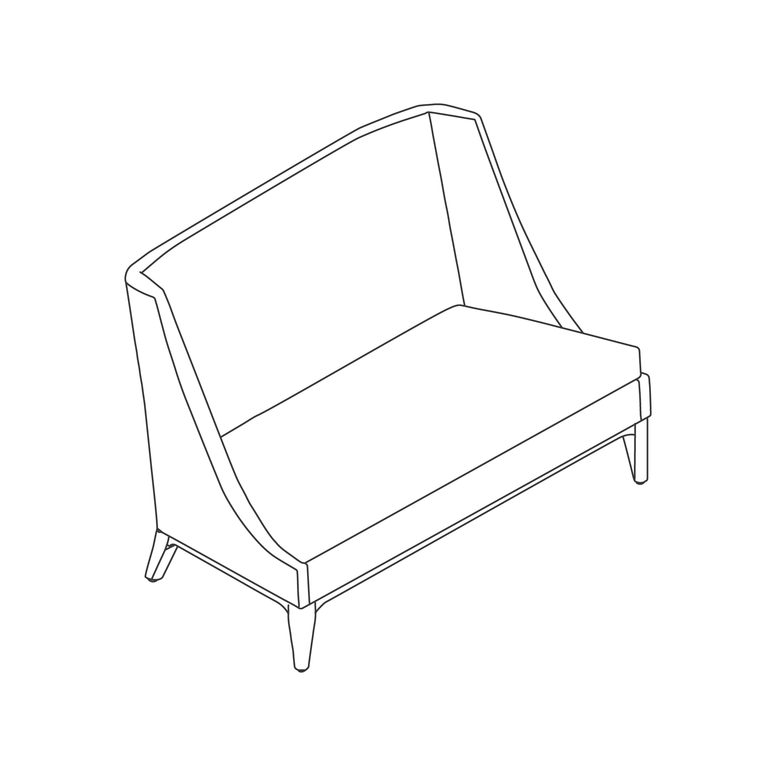 A line drawing - Nemschoff Iris Settee–Armless