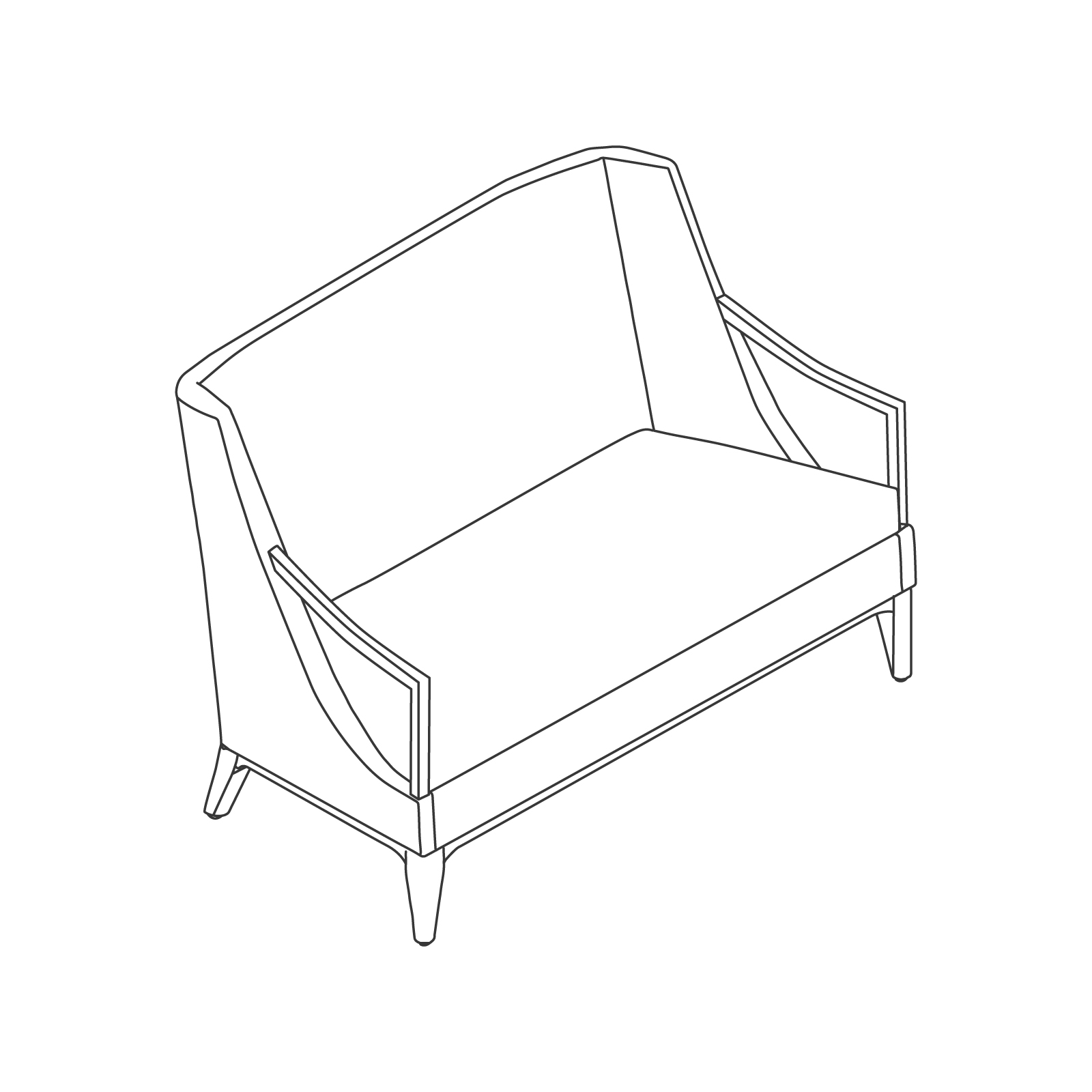 A line drawing - Nemschoff Iris Settee–With Arms