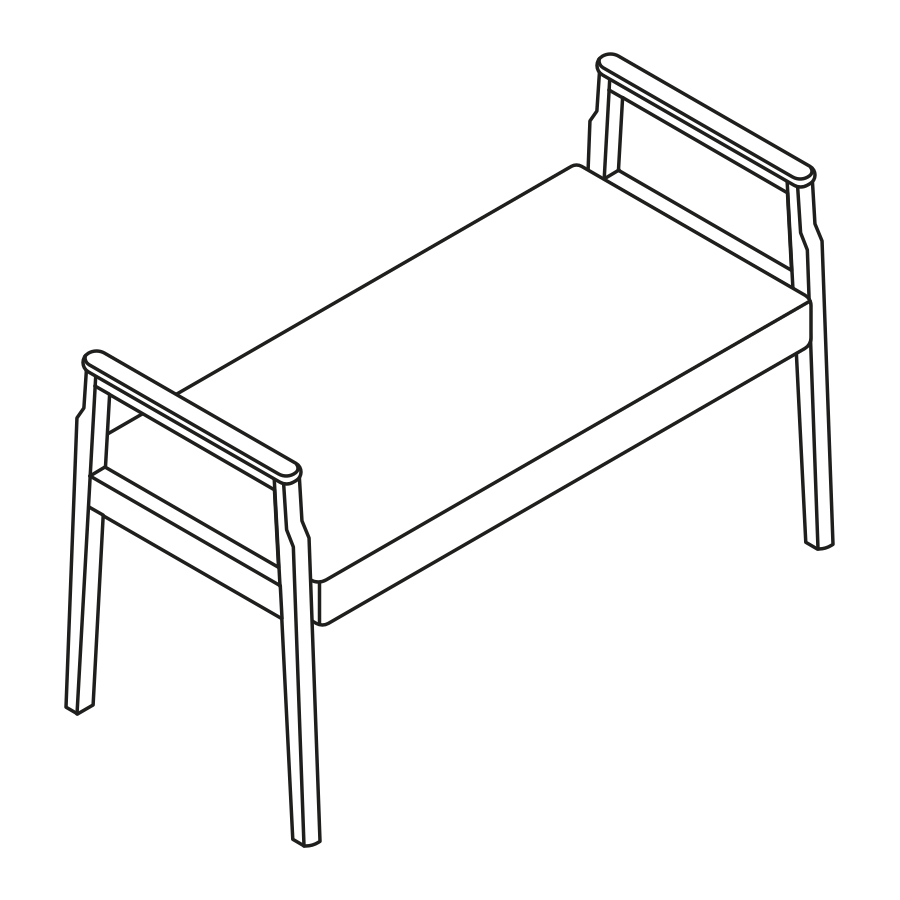 A line drawing - Nemschoff Monarch Bench