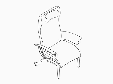 A line drawing of a Nemschoff Nala Patient Chair.