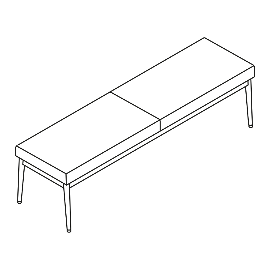 A line drawing - Nemschoff Palisade Bench–Long