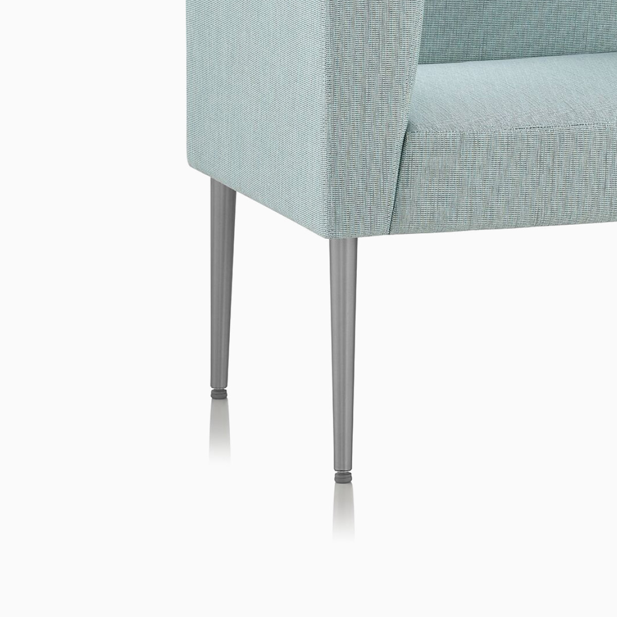 Nemschoff Palisade Booth seat legs with a focus on the glides.