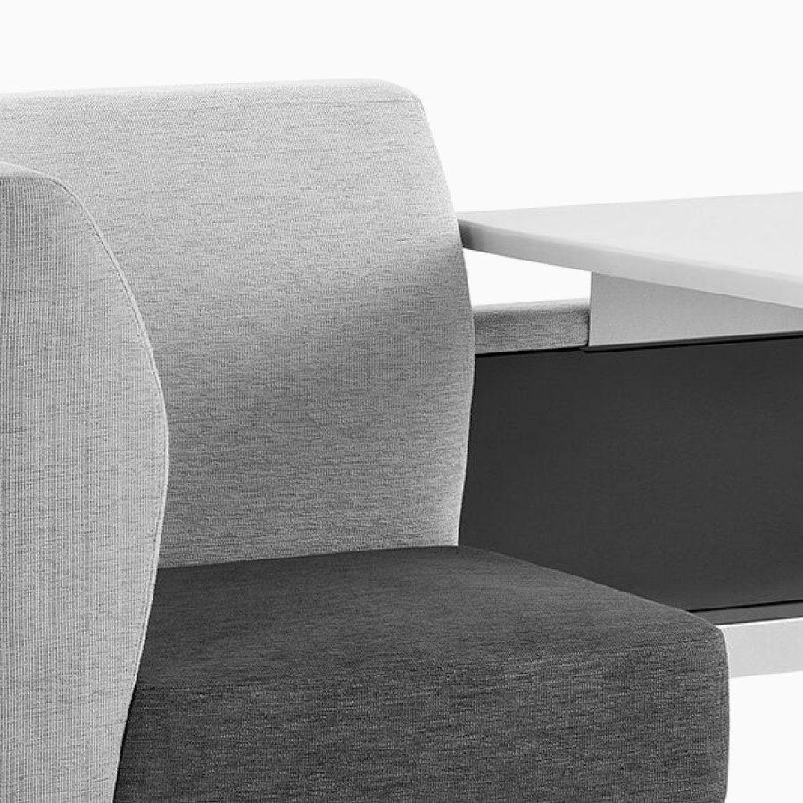 Nemschoff Palisade Booth seat with coordinating upholsteries on the seat and back.