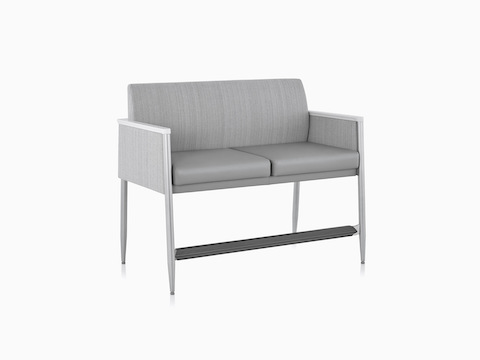 Nemschoff Palisade Easy Access Multiple Seating in a gray upholstery, viewed from an angle.