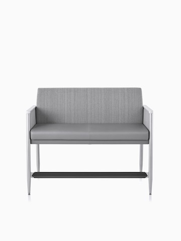 Palisade Easy Access Plus Seating double-seater in gray fabric.