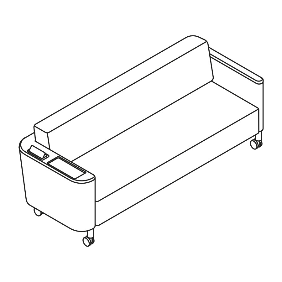 A line drawing - Nemschoff Palisade Flop Sofa–Utility Arm