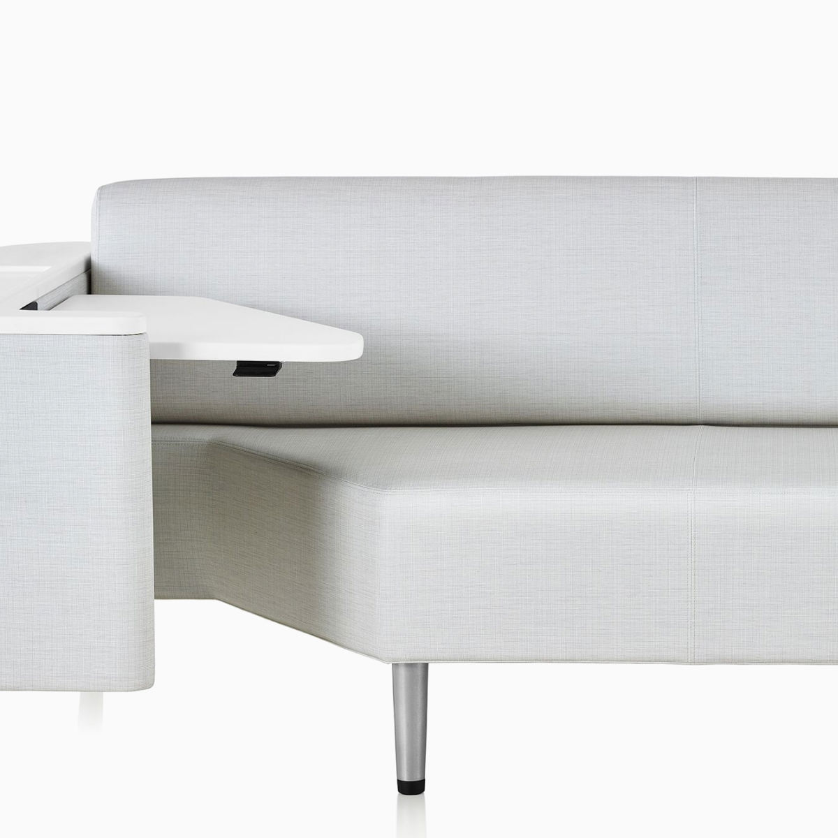 Detail of the seat and back cushion on a Nemschoff Palisade Flop Sofa.