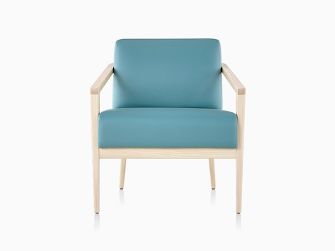 Palisade Lounge Chair in teal fabric with wood frame.