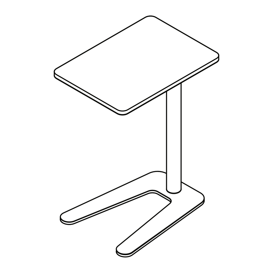 A line drawing - Nemschoff Palisade Mobile Table