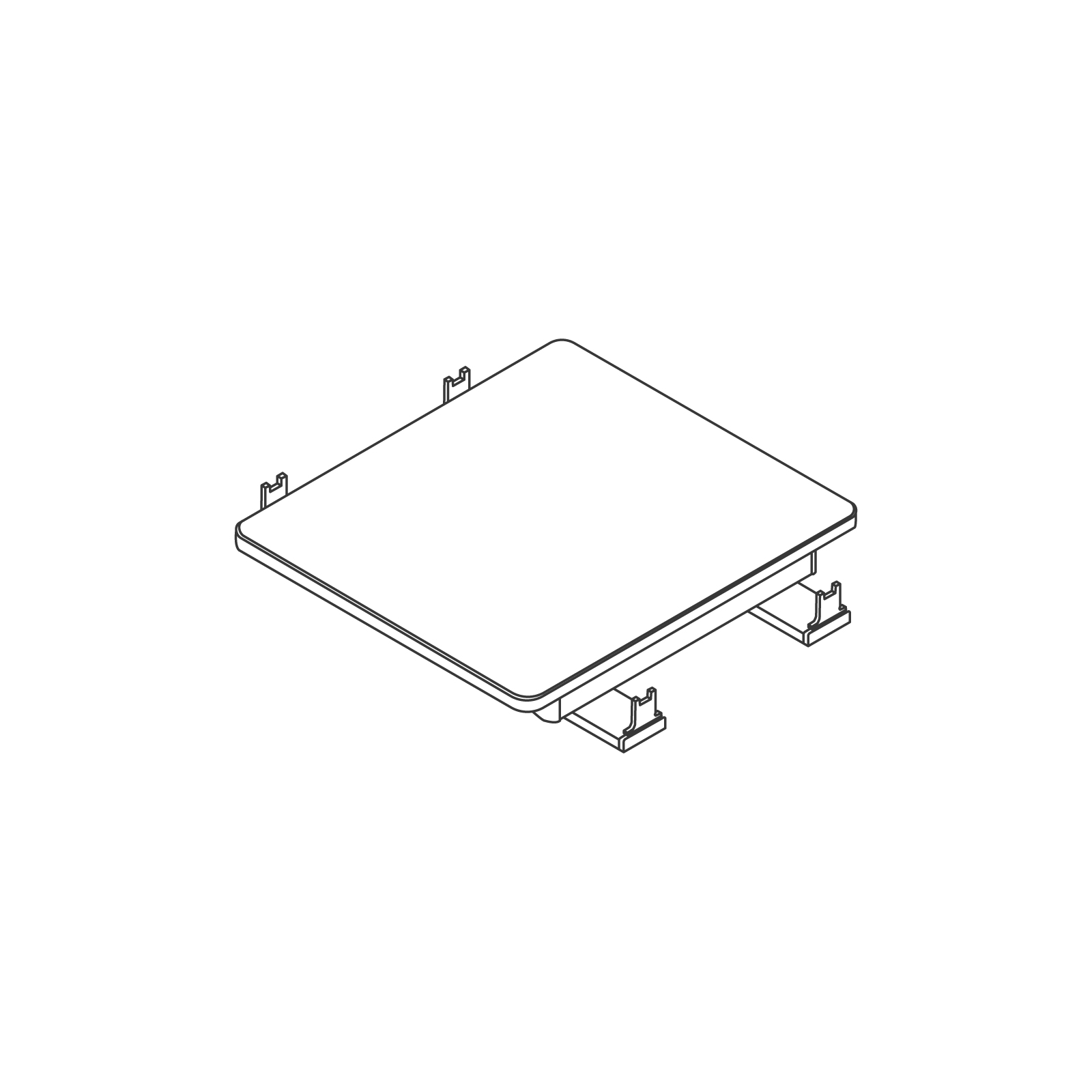 A line drawing - Nemschoff Palisade Multiple Seating–Spanner Table A line drawing - Nemschoff Palisade Multiple Seating–Spanner Table