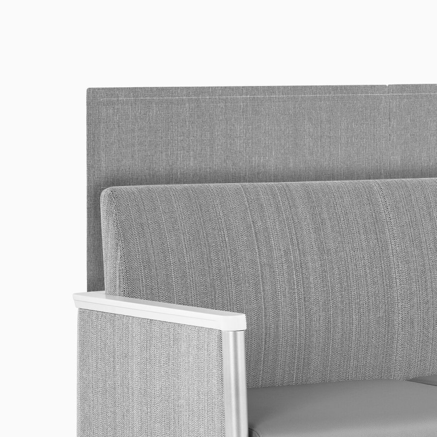 Detail of Nemschoff Palisade Multiple Seating with a privacy screen.