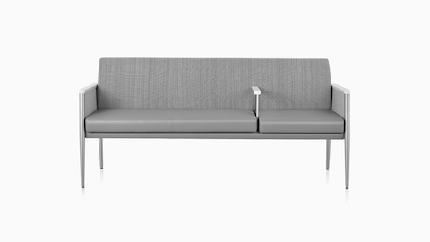 Palisade Plus Seating three-seater in gray fabric.