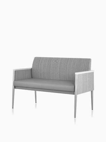 Front three-quarter view of Palisade Plus Seating in gray fabric.