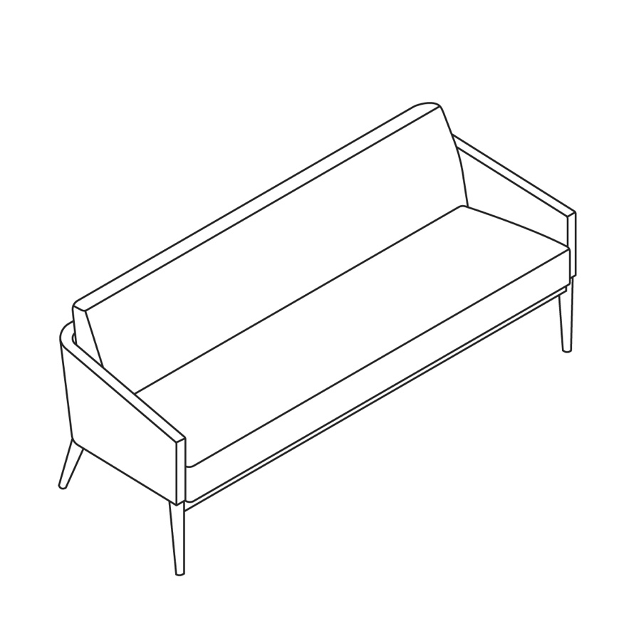 A line drawing - Nemschoff Palisade Sofa–Closed Arm