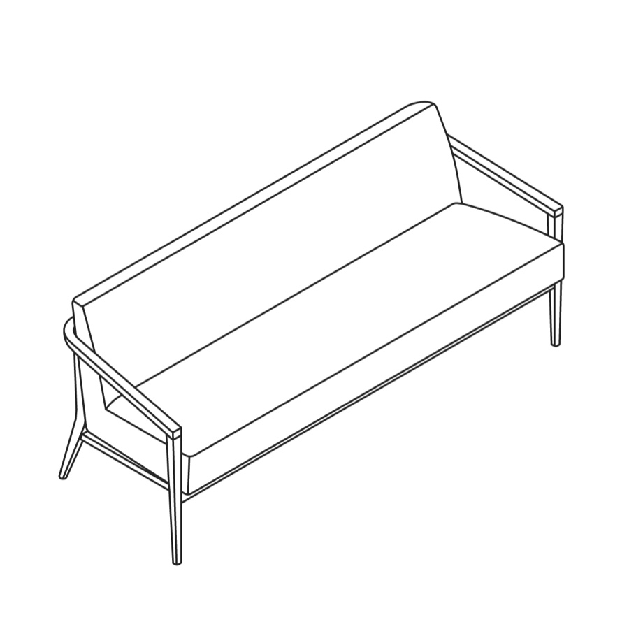 A line drawing - Nemschoff Palisade Sofa–Open Arm