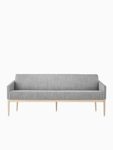 Gray Palisade Sofa with wood legs.