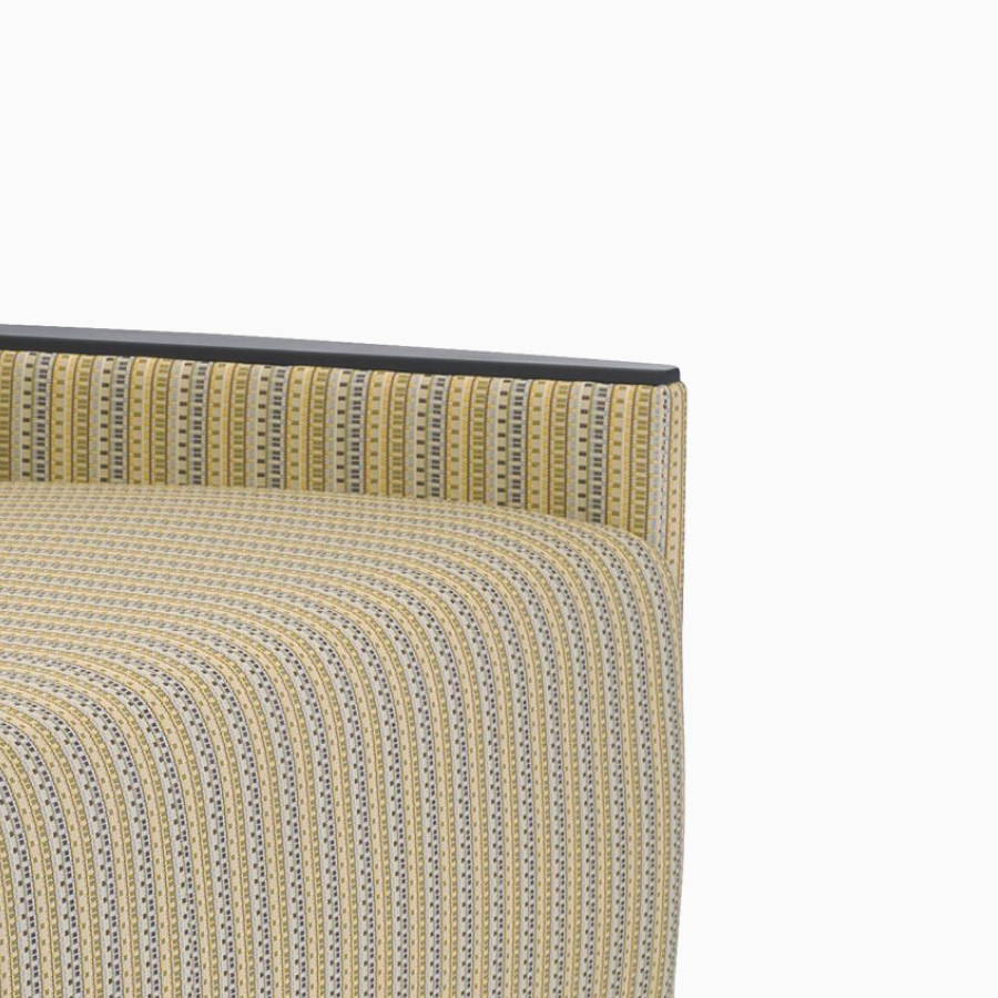 Detail of the arm cap options on a Nemschoff Pamona Flop Sofa.
