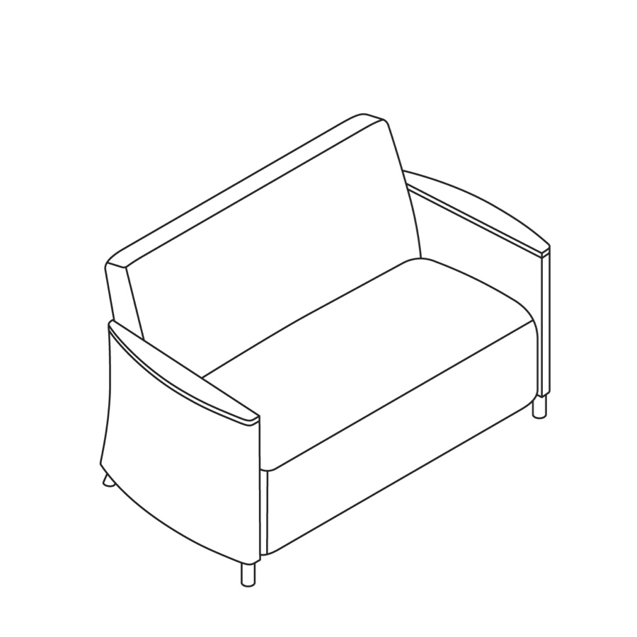 A line drawing - Nemschoff Pamona Sofa–2 Seat