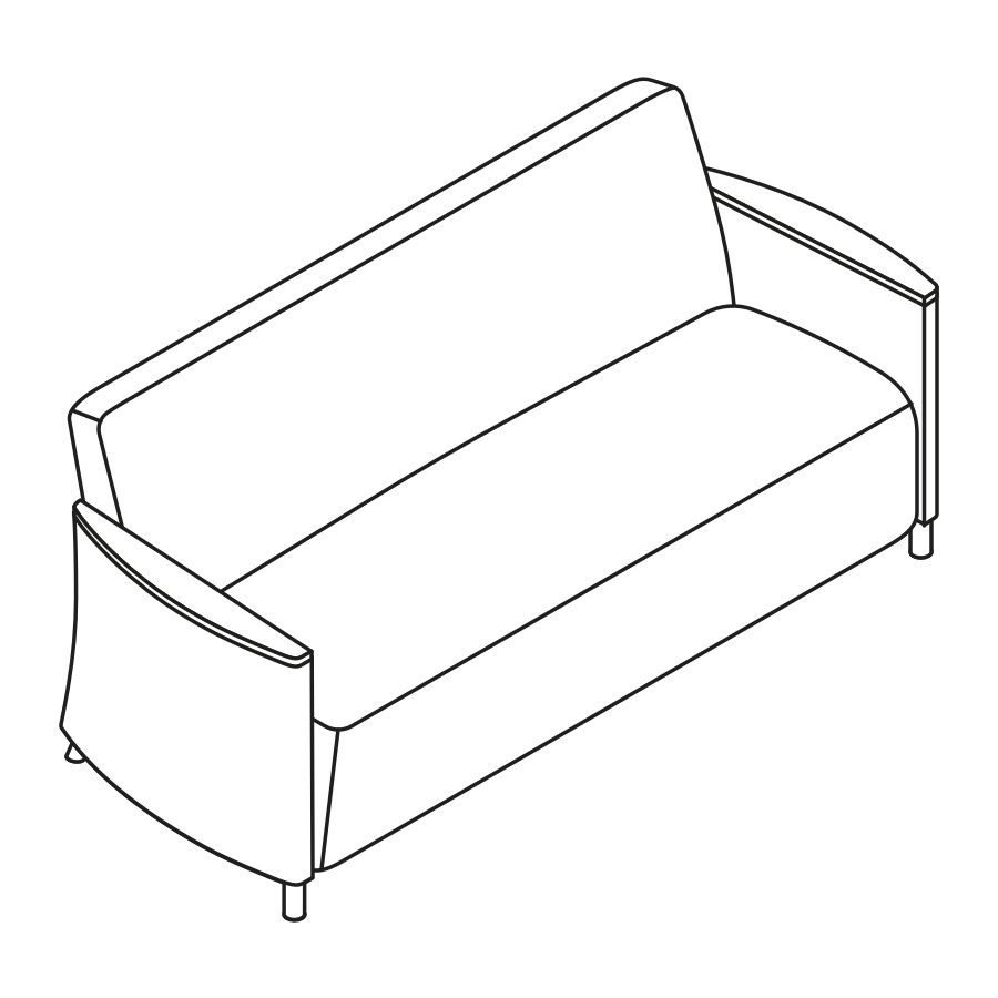 A line drawing - Nemschoff Pamona Sofa–3 Seat