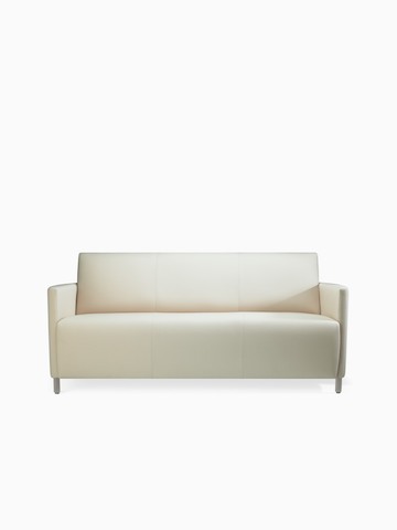 A Pamona lounge sofa in white textile with metal legs.