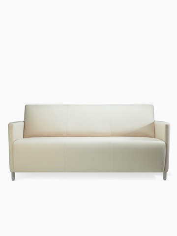 A Pamona Sofa in white textile with metal legs.