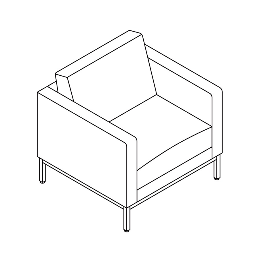 A line drawing - Nemschoff Riva Armchair