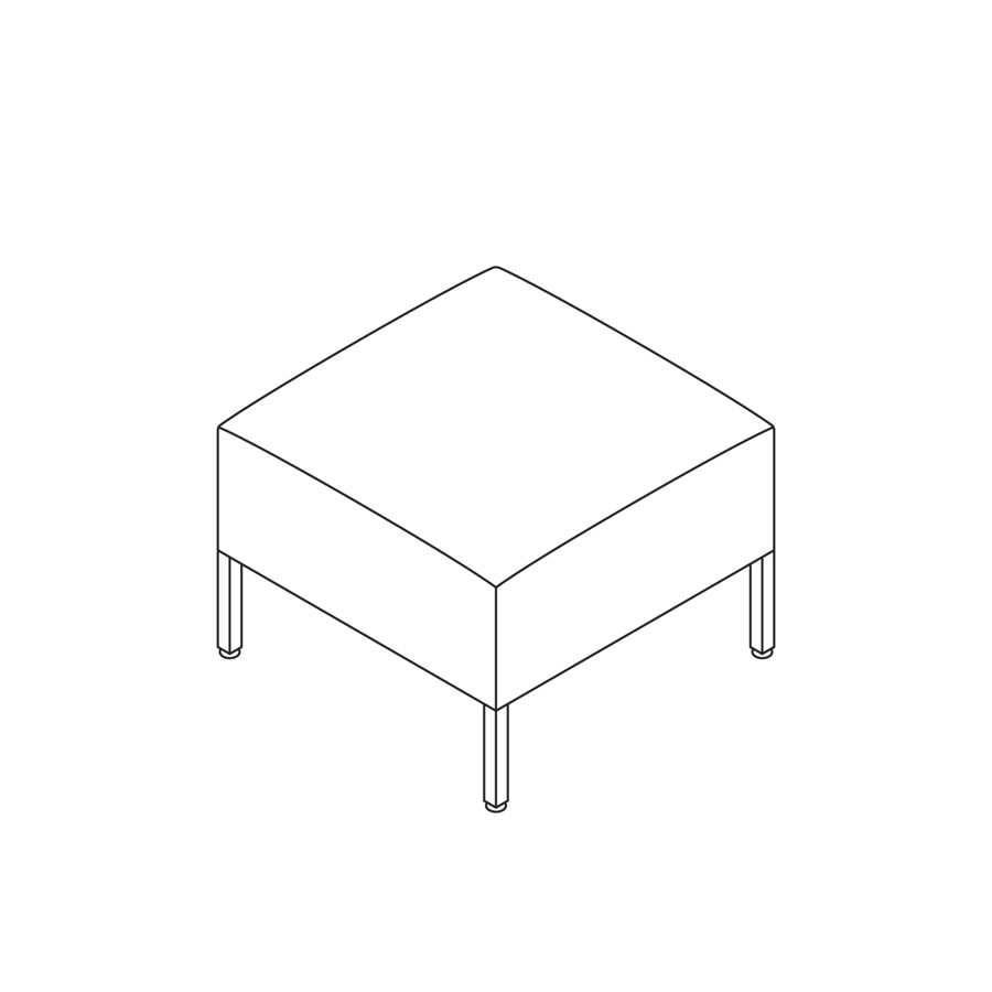 A line drawing - Nemschoff Riva Bench–Square–Small