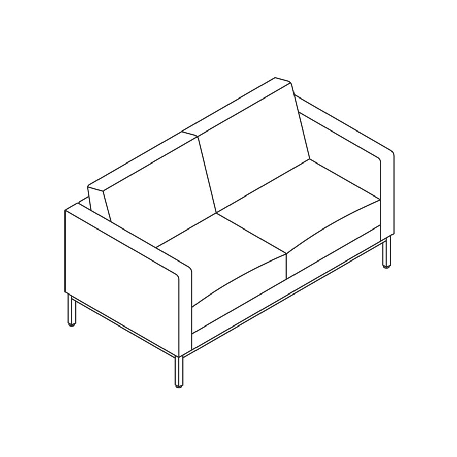 A line drawing - Nemschoff Riva Sofa–2 Seat