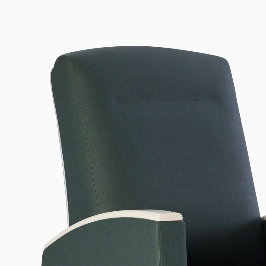 Nemschoff Sahara Recliner in a green upholstery featuring removeable covers.