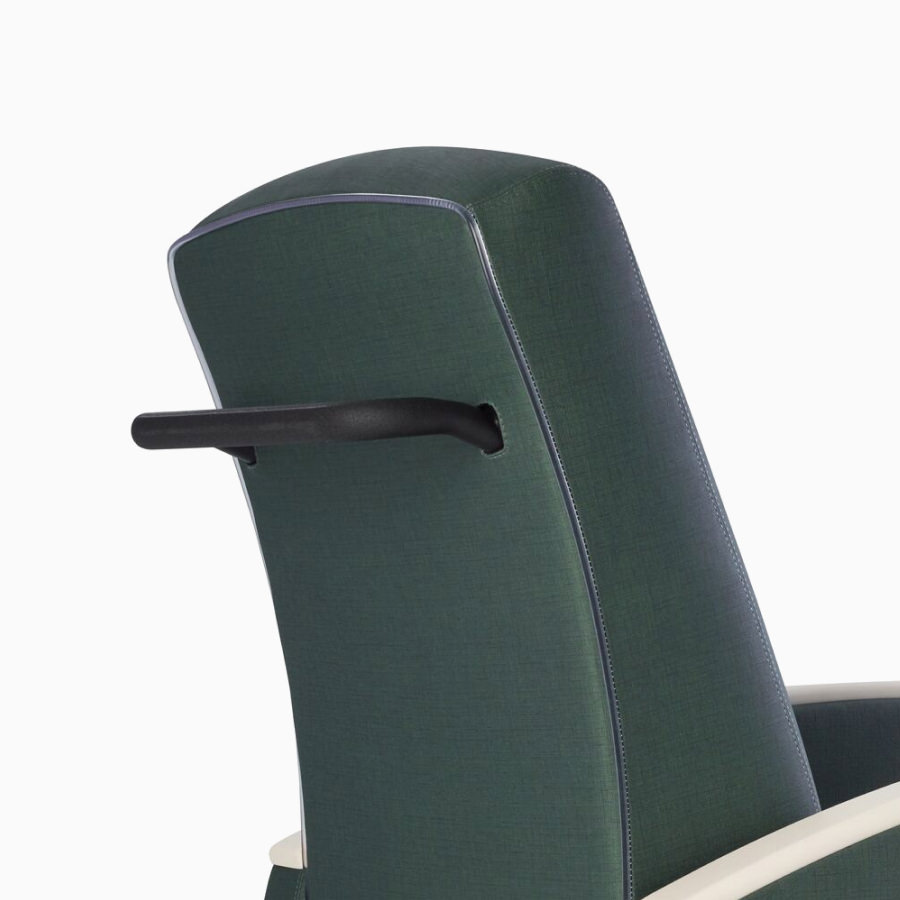 Close-up of the push bar on the back of Nemschoff Sahara Recliner.