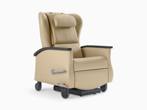 Three-quarter view of Nemschoff Serenity Recliner. Three-quarter view of Nemschoff Serenity Recliner.
