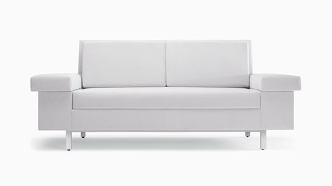 Nemschoff SleepOver Flop Sofa in white upholstery, viewed from the front.
