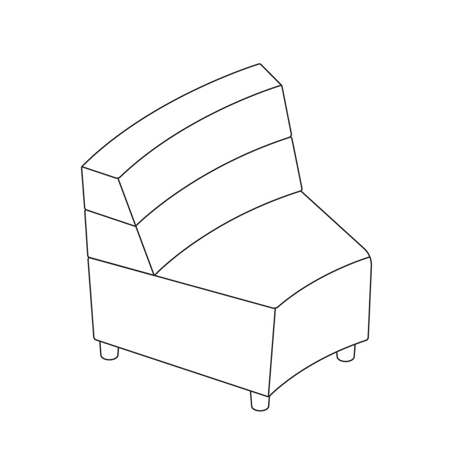 A line drawing - Nemschoff Steps Inside Wedge–Mid Back–Armless