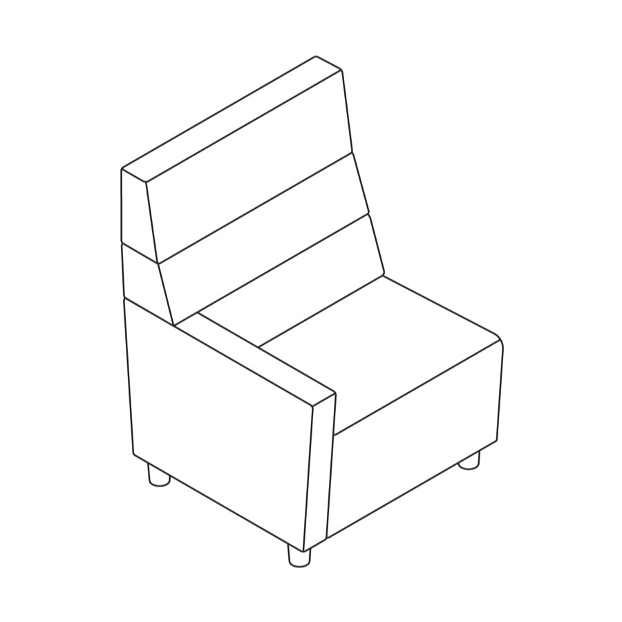 A line drawing - Nemschoff Steps Straight Seat–High Back–Left Arm