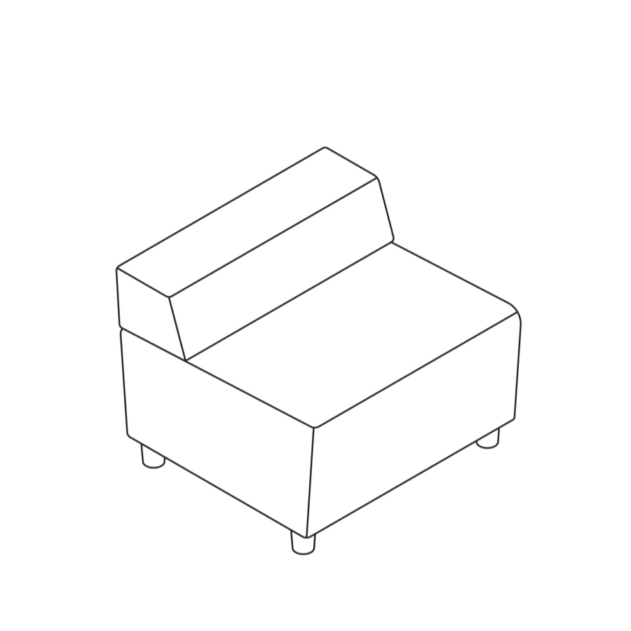 A line drawing - Nemschoff Steps Straight Seat–Low Back–Armless