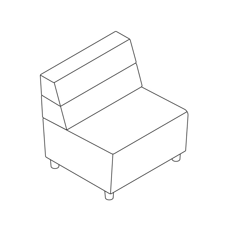 A line drawing - Nemschoff Steps Straight Seat–Mid Back–Armless