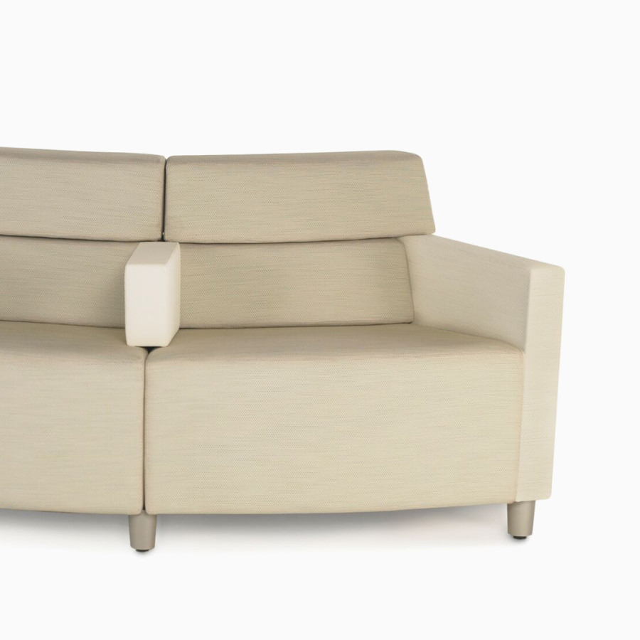 Nemschoff Steps Lounge System in a light-colored upholstery with divider arms.