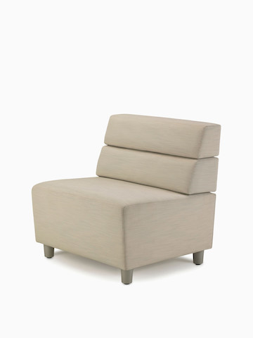 A mid-back Nemschoff Steps Lounge System straight seat without arms in a light-colored textile. Select to go to the Nemschoff Steps Lounge System product page.