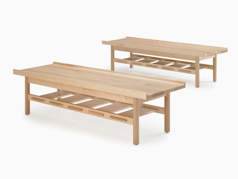 Two Tamarack Table and Benches in maple.