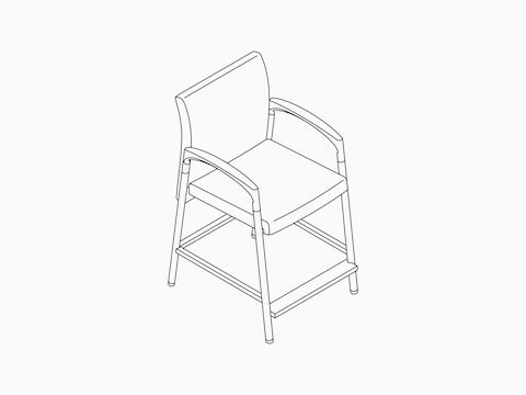 A line drawing of a Valor Easy Access Chair.