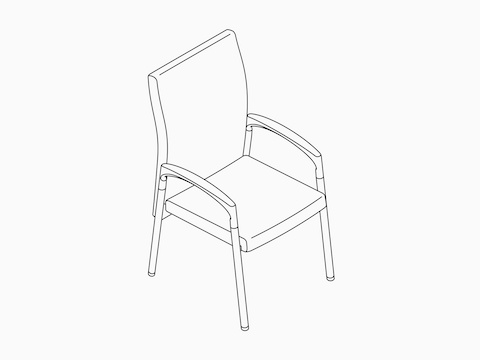 A line drawing of a Valor Patient Chair.