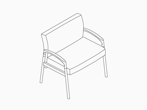 A line drawing of a Valor Plus Chair.