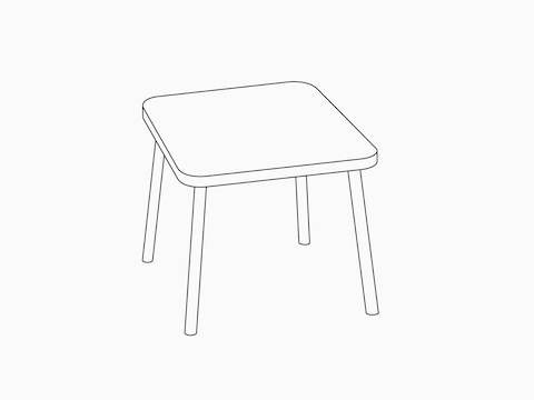 A line drawing of the Valor Side Table.