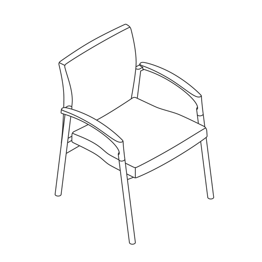 A line drawing - Nemschoff Valor Stacking Chair–With Arms