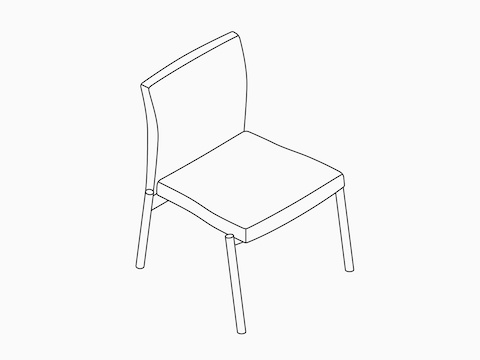 A line drawing of the Valor Stacking Chair without arms.
